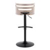 Cosi - Mid-Century Modern Adjustable Barstool With Swivel With Rounded T Footrest (Set of 2) - Black / Light Gray / Black - Image 4