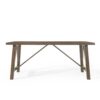 Farmhouse Style Dining Table With Wood Like Top - Antique Brown - Image 6