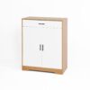 Freestanding Wooden Shoe Cabinet Organizer With Adjustable Shelves And Drawer - Natural / White - Image 18