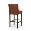 Solstara - Upholstered Leather Dining Barstool With Button Tufted And Wing Back - Light Brown - Image 6
