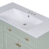 Bathroom Vanity, Transitional Style Bathroom Cabinet With Resin Sink, Single Bathroom Cabinet, With 2 Drawers And 1 Adjustable Storage Shelf, 2 Soft-Close Doors - Green - Image 19