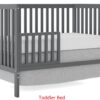 Crib 5 In 1 Convertible, Converts From Baby Crib To Toddler Bed, Fits Standard Full Size Crib Mattress - Storm Gray - Image 6