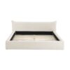 Queen Size Upholstered Platform Bed Frame With Curved Headboard - Beige - Image 8