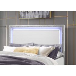 Almera - Queen Bed Glitter - White