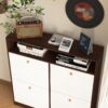 Modern Freestanding Shoe Storage Cabinet With 4 Flip Drawers - Walnut - Image 12