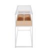 Display Contemporary Console Table - White / Natural / Clear - Image 2
