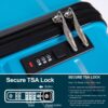 Hardshell Suitcase Spinner Wheels Pp Luggage Sets Lightweight Suitcase With Tsa Lock, 3 Piece Set (20/24/28) - Light Blue - Image 5