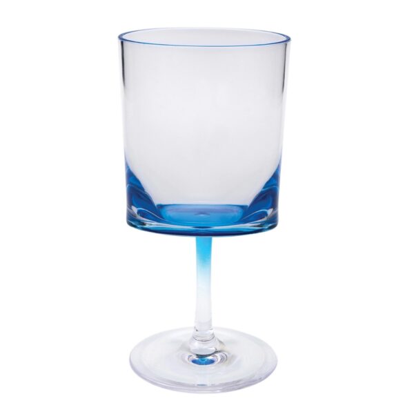 Halo - Leadingware Oval Plastic Wine Glasses (Set of 4), Bpa Free, Unbreakable Acrylic, 12Oz - Blue