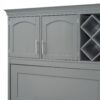 Queen Size Murphy Wall Bed With Top Cabinets & Wine Rack - Gray - Image 5