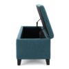 Storage Ottoman Bench With Polyester Upholstery And Wood Frame - Teal - Image 8