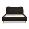 Roman - Queen Curved Headboard Upholstered Platform Bed - Ebony Black - Image 5