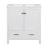 Bathroom Vanity With Single Sink, Combo Cabinet Undermount Sink, Bathroom Storage Cabinet With Two Doors And A Drawer, Soft Closing, Multifunctional Storage, Solid Wood Frame - White - Image 10