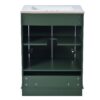 Bathroom Vanity With Ceramic Sink Combo, Modern Freestanding Storage Cabinet With Silver Handles, Soft Closing Doors - Green - Image 15