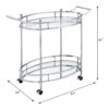 Jinx - Clear Glass Serving Cart - Silver - Image 6