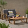 Paloma - Contemporary Loveseat And Coffee Table Set With Weather Resistant Cushions - Gray - Image 5