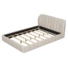 Queen Size Upholstered Platform Bed, Polyester - Beige - Image 2