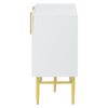 Modern Elegant 4 Door Sideboard Gold Metal Handle Buffet Cabinet For Dining Room, Living Room, Bedroom, Hallway - White - Image 14