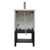 Modern Freestanding Bathroom Vanity With Ceramic Sink, Hot And Cold Faucet, 1 Door Cabinet & Open Iron Shelf, Magnesium Oxide And Iron Frame - White - Image 11
