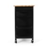 Contemporary Kitchen Cart With Wheels - Black - Image 11