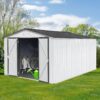 10'x12' Garden Sheds Outdoor Storage Sheds - White / Gray - Image 5