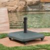Wheelie - Umbrella Base Square Concrete Patio Stand With Stainless Steel Handle - Green - Image 4