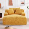 Cloudline - Oversized Chaise Lounge Chair In Soft Corduroy, Modern Comfy Couch With Full Foam Cushioning, Cozy Sleeper Sofabed For Living Room - Yellow - Image 7