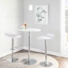 Elia - Contemporary Adjustable Bar Table - White - Image 2