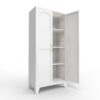 2 Shapely Doors Cabinet Metal Storage Cabinet With Doors And Adjustable Shelves For Bedroom Living Room - White - Image 3