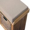 Rattan Basket Linen Bench - Brown - Image 5