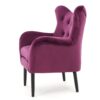 Alyssa - Velvet Arm Chair With Wingback Design - Fuchsia - Image 8