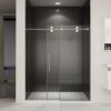 Frameless Shower Door, Sliding Shower Door, With Premium Thick Tempered Glass Shower Enclosure, Double Side Easy Clean Coat, Finished With Buffer - Chrome - Image 11