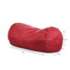 Jasper - Traditional 8 Foot Cylindrical Suede Bean Bag - Red - Image 3