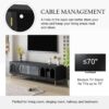 Modern TV Stand For Up To 70" TV, Entertainment Center TV Media Console Table, With 3 Shelves And 2 Cabinets, TV Console Cabinet Furniture For Living Room - Black - Image 6