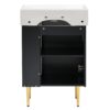 Bathroom Vanity, Combo Cabinet, Bathroom Storage Cabinet, Single Ceramic Sink, Right Side Storage - Black - Image 16
