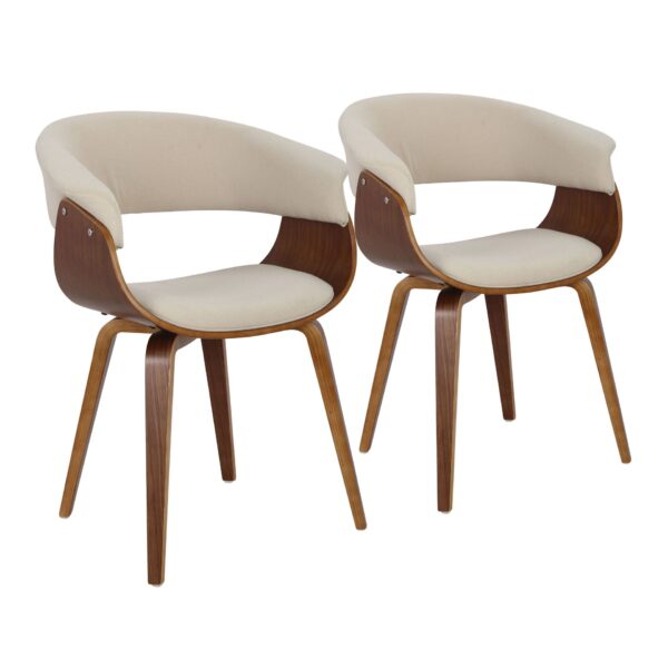 Vintage Mod - Mid-Century Modern Dining / Chair (Set of 2) - Walnut / Cream