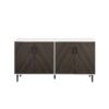 Mid-Century Modern Faux Bookmatch Door Buffet - Ash Brown / Solid White - Image 2