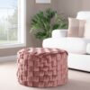 Braided - Round Ottoman - Blush Pink - Image 5