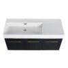 Contemporary 48" Wall Mounted Bathroom Vanity With Resin Sink And Soft Closing Doors And Line - Black Chestnut - Image 15