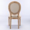 French Style Solid Wood Frame Antique Painting Linen Fabric Back Dining Chair (Set of 2) - Beige - Image 6