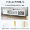 Modern TV Stand For Up To 70" TV, Entertainment Center TV Media Console Table, With 3 Shelves And 2 Cabinets, TV Console Cabinet Furniture For Living Room - White - Image 10