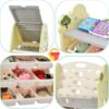 Kids Bookshelf Toy Storage Organizer With 17 Bins And 5 Bookshelves, Multi-Functional Nursery Organizer Kids Furniture Set Toy Storage Cabinet Unit With HDPE SheLF And Bins - Light Green - Image 4