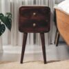 Mini Curved Bedside Table - Walnut - Image 10