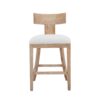 Counter Stools (Set of 2), Upholstered Counter Height Bar Stools With Solid Rubber Wood Frame, Backrest, Footrest, Armless Barstools For Home Bar, Kitchen Counter - Beige / Natural - Image 10
