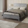 Albany - Full Bed Frame With Headboard, Heavy Duty Modern Rustic Design - Gray - Image 3