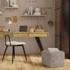 Elmer - Square Woven Pouf - Natural / Gray - Image 6