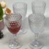 Diamond Cut Plastic Wine Glasses (Set of 4), Bpa Free Acrylic, Unbreakable Red & White Wine Glasses, 12Oz - Clear - Image 4