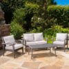 Honolulu - Modern 4 Pieces Wicker Seating Set - Gray - Image 3