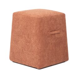 Oliver - Tapered Square Upholstered Ottoman - Spice Orange Fleeced