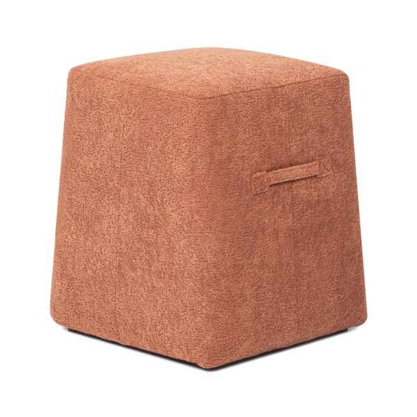 Oliver - Tapered Square Upholstered Ottoman - Spice Orange Fleeced