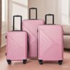 Stylish 3 Piece Luggage Sets With Tsa Lock And Spinner Wheels - Pink - Image 2